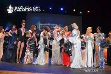 Lorena Aguilera se alza en Telde con el título de Belleza Gay Canarias 2018 (Foto Francisco Javier Santana)